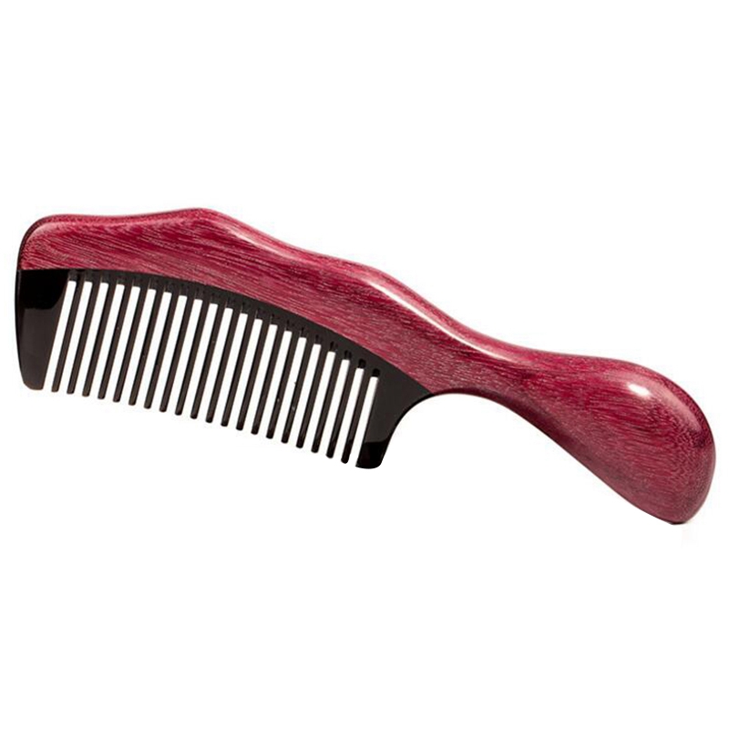 

Sandalwood Horn Comb Anti-Static Head Brush Handmade Natural Purple Horn Massage Hair Comb Styling Tools