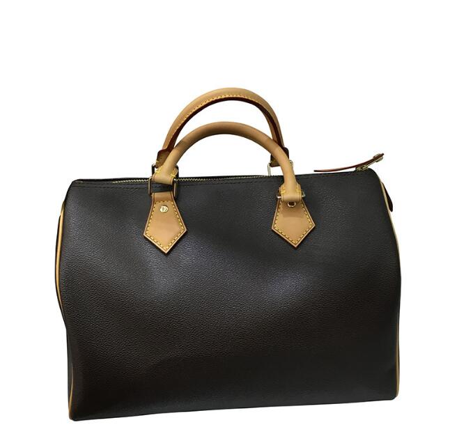 

2020 New High Quality Oxidize Cowhide Speedy Hot Sell Fashion Bag Women Bag Shoulder Lady Totes Handbags Bags 25cm 30cm 35cm, Brown grid