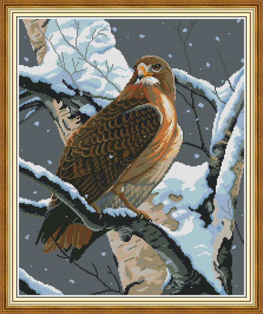 

The falcon in tree home decor diy kit ,Handmade Cross Stitch Craft Tools Embroidery Needlework sets counted print on canvas DMC 14CT /11CT
