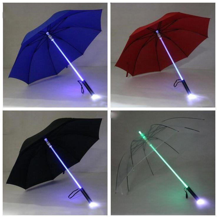 

LED Light Umbrella Cool Blade Runner Light Saber Flash Rose Umbrella Night Walkers Flashlight Bottle Umbrella home product LXL754-1
