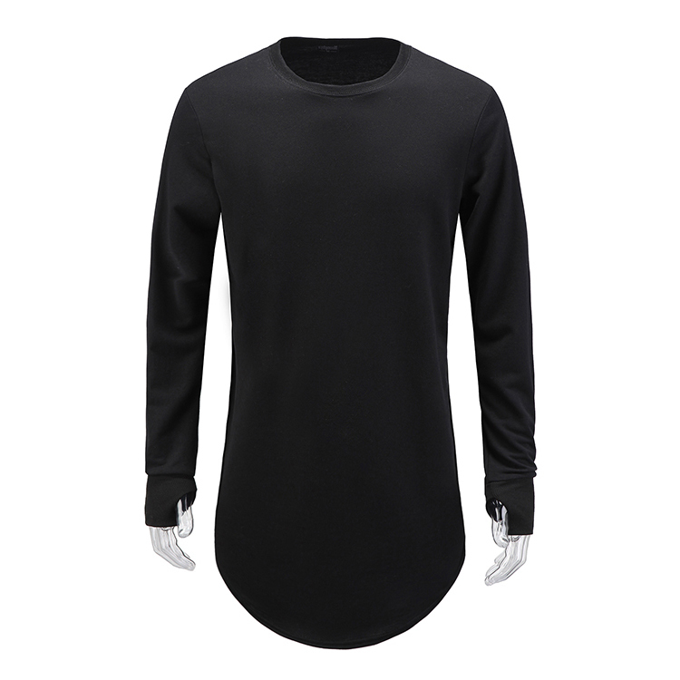 mens thumb hole cuffs long sleeve t shirt basic tee