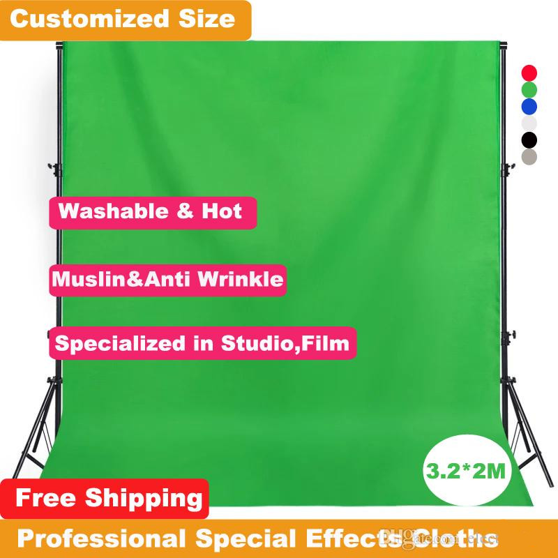 

High Quality Special Effects for Film Studio Photography Background Thicker Green Screen 3.2x2M Photographic Backdrop Photo Cotton-polyester