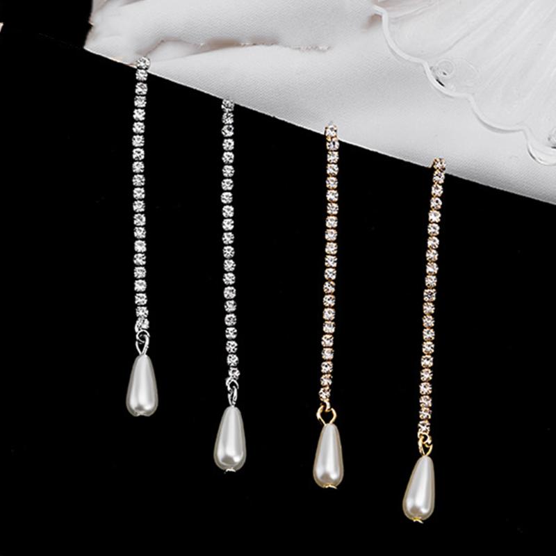 

Dangle & Chandelier Gold Silver Color Long Earrings For Women Water Drop Earring Simulated Pearl Jewelry Accessories Korean Fashion Pendant