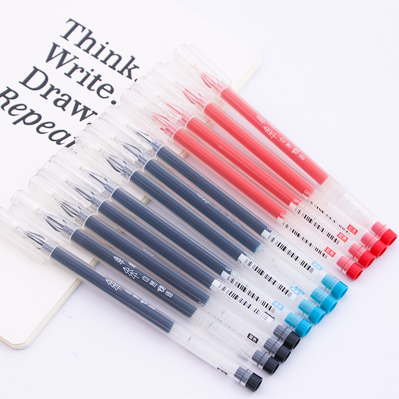 

12 Pcs/Set school supplies Diamond head sweet office gel pen stationary store Black/blue/red Ink Pen Student Writing Stationery