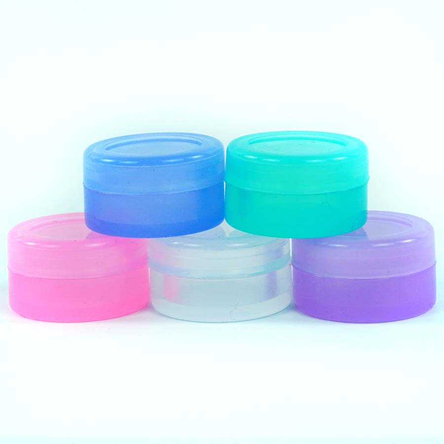 

5ml Silicone jars mixed high clear jar smoking containers dab wax container