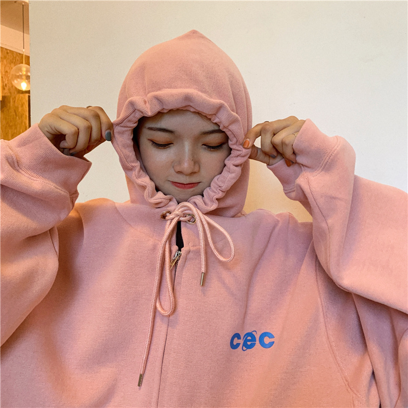 

Hoodie long-sleeved Harajuku pullover cute cute casual top O-collar women's hooded sweatshirt Titan clothes service shirt, Gray