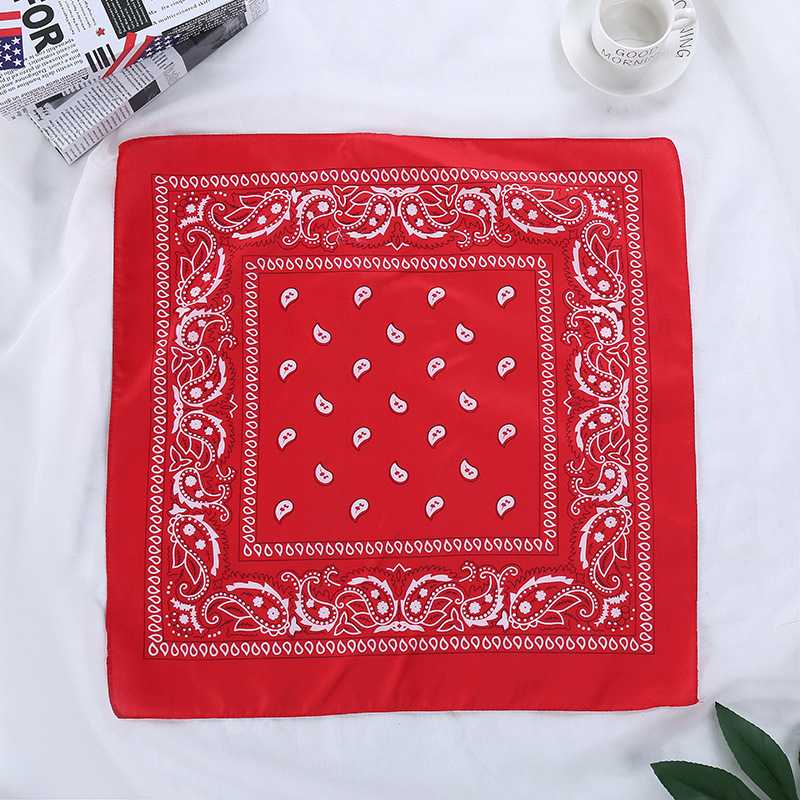 

2020 Fashion Hip Hop 100% Cotton Bandana Square Scarf 55cm*55cm Black Red Paisley Headband Printed for Women/Men/Boys/Girls, Style 5