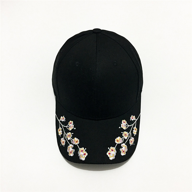 

Embroidered flower ladies sports baseball cap Summer adjustable pink hat Sunshade outdoor peaked cap mountaineering hat casquette