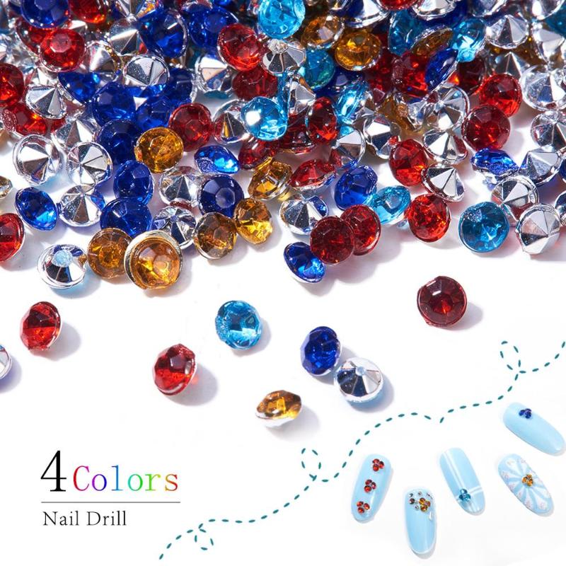 

Same Size Different Color Nail Rhinestones Mixed Packaged Acrylic Rhinestone Pointed Back Cabochons Drill Crystal Nail Art Stone