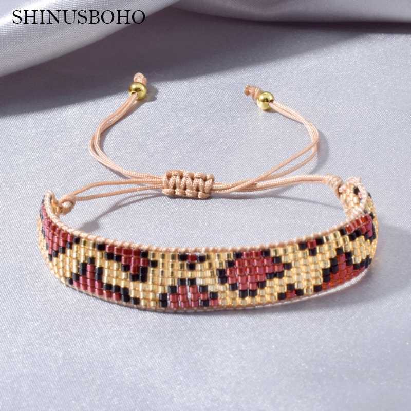 

Weave Wrap Charm Bracelets Bangles Men Pulseras Mujer Moda 2020 Leopard Armband Miyuki Bracelets For Couples Women Jewelry