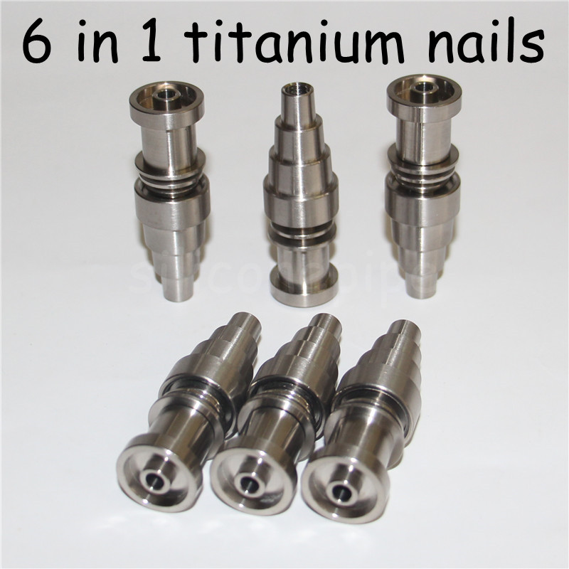 

Hot Quality Titanium Nail 6 IN 1 fit 16 mm nail coil Domeless Titanium Nail Bangers For Male and Female Titanium Bangers