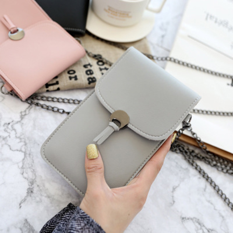 

Touch Screen Cell Phone Purse Smartphone Wallet Leather Shoulder Strap Handbag Women Bag for X Samsung S10 Huawei P20