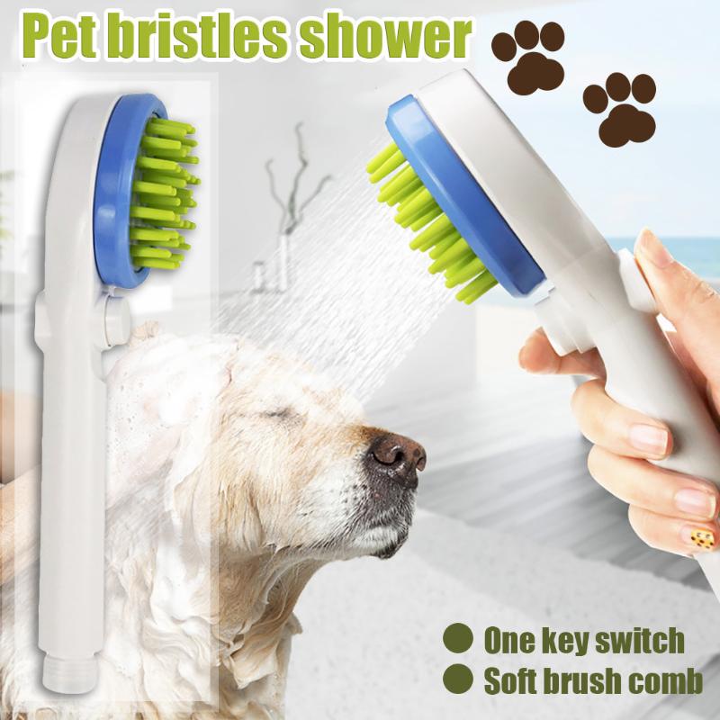 

New Pet Shower Head Shower Brush Cat And Dog Comb Pet Bath Accessories Spray Scrubber Cleaning Tool #F5, As show