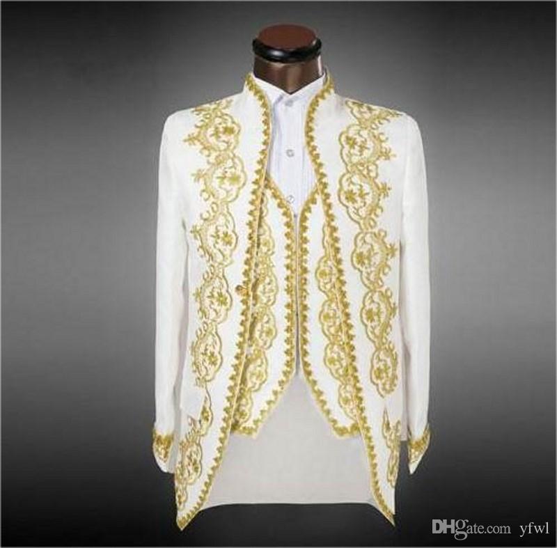 

Classic Embroidery tuxedos groom wedding men suits mens wedding suits tuxedo costumes de smoking pour hommes men(Jacket+Pants+Tie+Vest) 191, Same as image