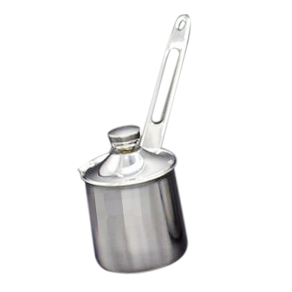 

2pcs 200ml stainless turkish coffee pot with handle,milk warmer mini butter melting pot