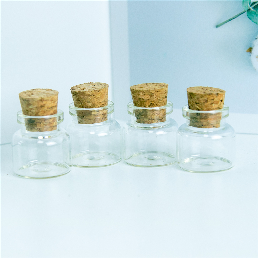 

30*30*17mm 10ml Mini Glass Bottles With Cork Small Transparent Clear Tiny Empty Glass Vials Jars Corks Bottles 100pcs/lot