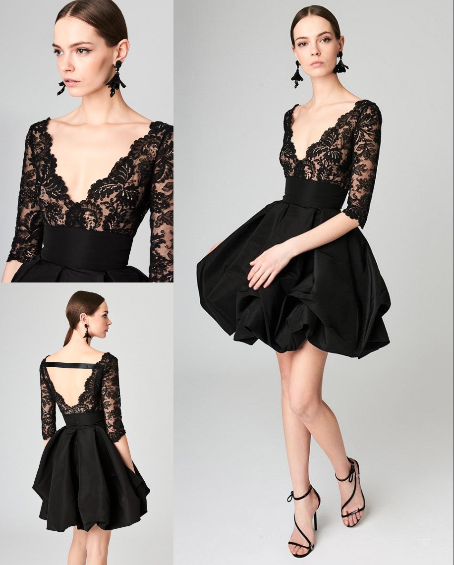 

Black Deep V Neck Prom Evening Dresses Short Lace Homecoming Formal Party Gown Backless Pageant Dresses Plus Size, Lilac