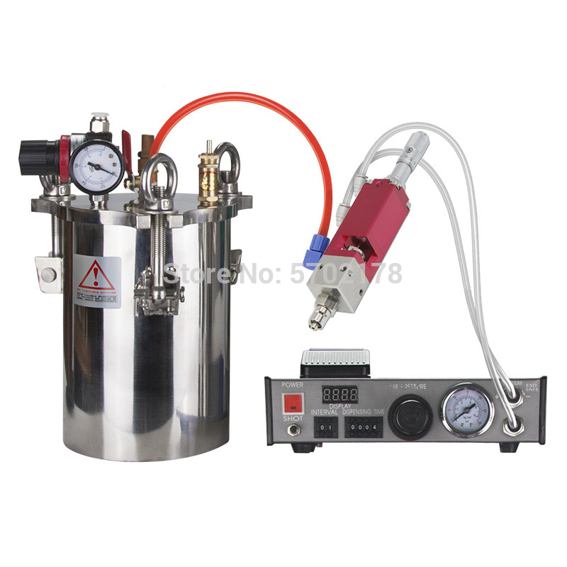 

low viscosity glue Thimble type dispensing valve micrometer dispensing UV glue precision dispenserWith 3L pressure tank