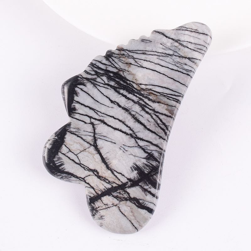 

Gua Sha Massage Tool Natural Picasso Jasper Gua Sha Scraping Massage Head Body SPA Healing Health Care Tool