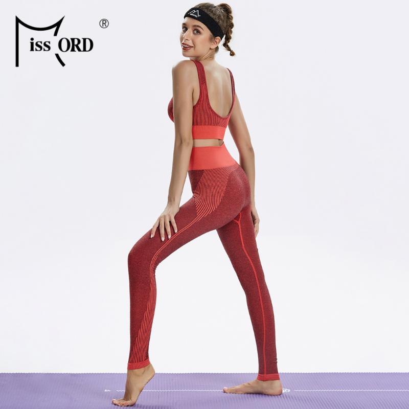 

Missord 2020 Patchwork Yoga Set Fitness Women Sportswear Sport Bra Leggings Running Suit Workout suit MY086, Top