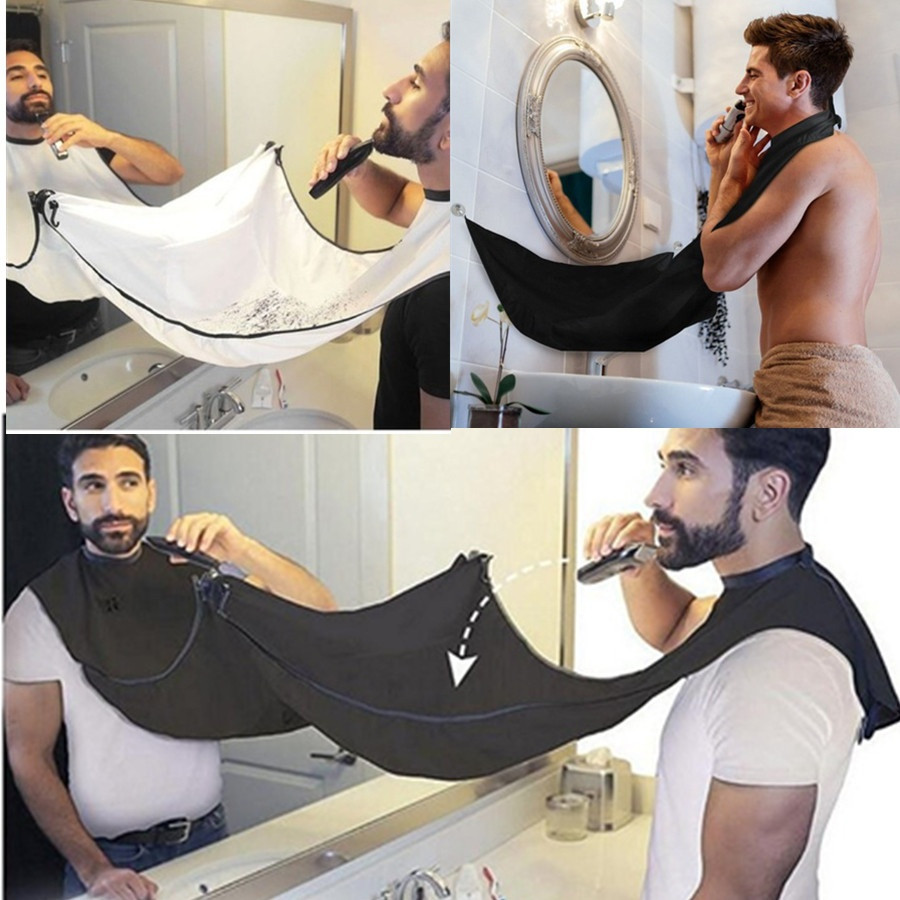 

Beard Apron Beard Care Clean Gather Cloth Bib Facial Hair Dye Trimmings Shaving Apron Catcher Cape with Two Suction Cups