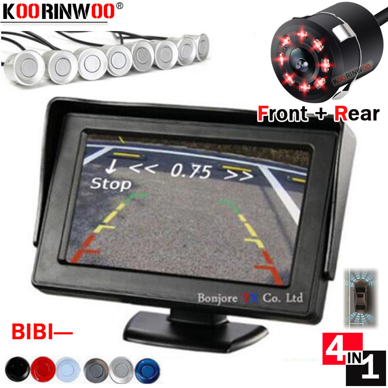 Koorinwoo Voiture Auto Parktronic LED Capteur De Stationnement Écran avec 8 Capteurs Sauvegarde Parking Radar Moniteur Bip Alarme Détecteur De Ja