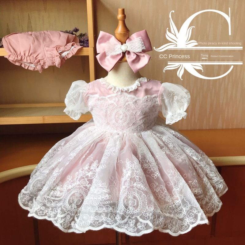 

2020Spanish Princess Jacquard Gauze Dress Fluffy Princess Dress Purple Pink Toddler Girl Dresses Kids for Girls Quality