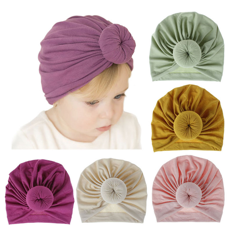 

18 Colors Newborn Fashion Baby girls Knot Ball Hats Kids Children Headwear Boutique Caps Hair Accessories, Tell me you need