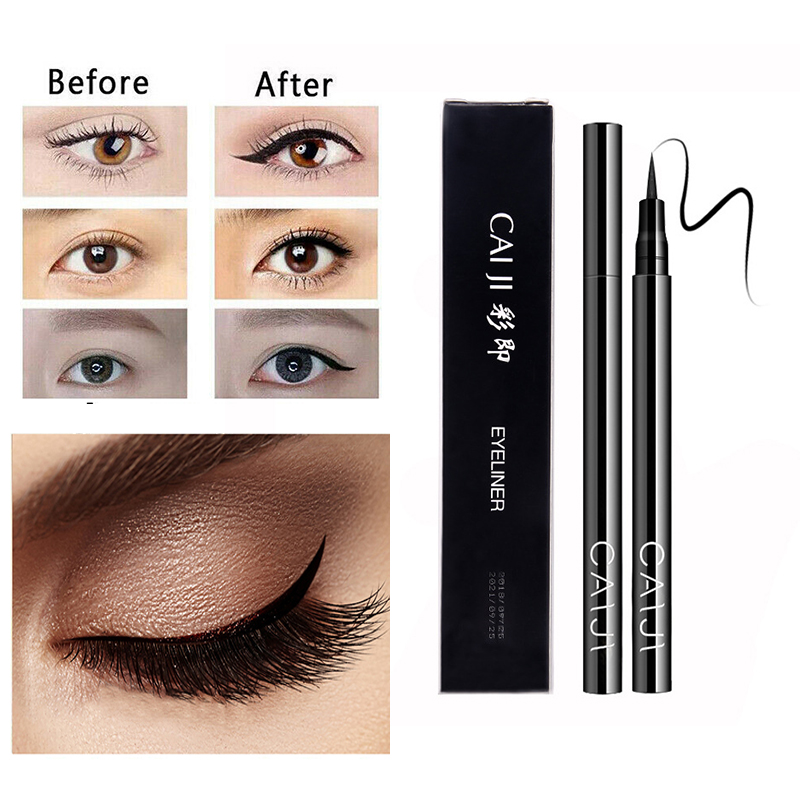 

CAIJI Black Quick-drying Waterproof Eyeliner Definer Durable Makeup is Not Blooming Eyeliner Makeup Tools, 01