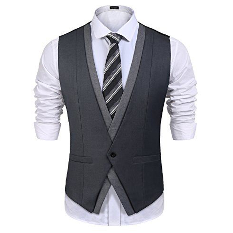 

Custom Grey Groom Vests for Wedding Business Suit Vest Slim Fit Mens Vest Farm Formal Prom Dress Waistcoat, Same as image