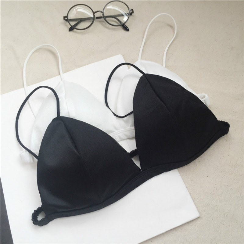 

European and American Sexy Strapless Bra slim Shoulder push up Bra Elastic Back Deep V Wrap-around Underwear Women lingerie, Black