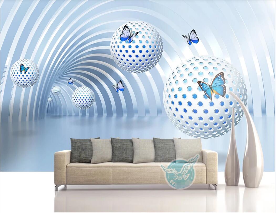 

3d wallpaper custom photo murals 3d three-dimensional sphere building space modern TV background wall decor wall art pictures, Non-woven fabric