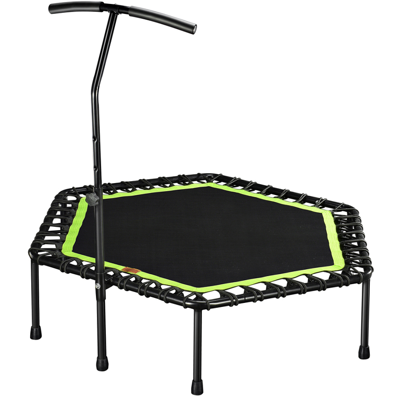 

Silent Mini Trampoline with Adjustable Handle Bar Fitness indoor Trampoline Bungee Rebounder Jumping Cardio Trainer Workout