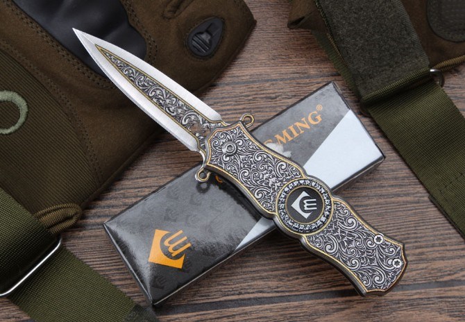 

Newer recommend CM78 gyro quick open folding knife camping hunting survivcal outdoor Tool Gift for men