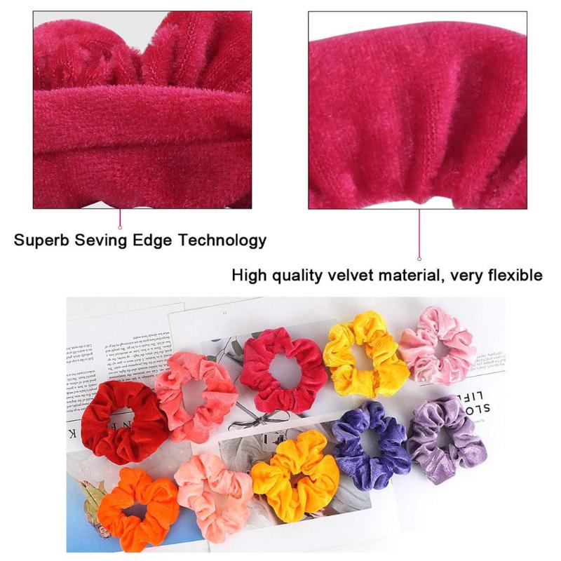 

Velvet Hair Ties Elastics Hair Bobbles Colorful Bands Ponytail Colorful Bobbles Bands New Cute Clasps
