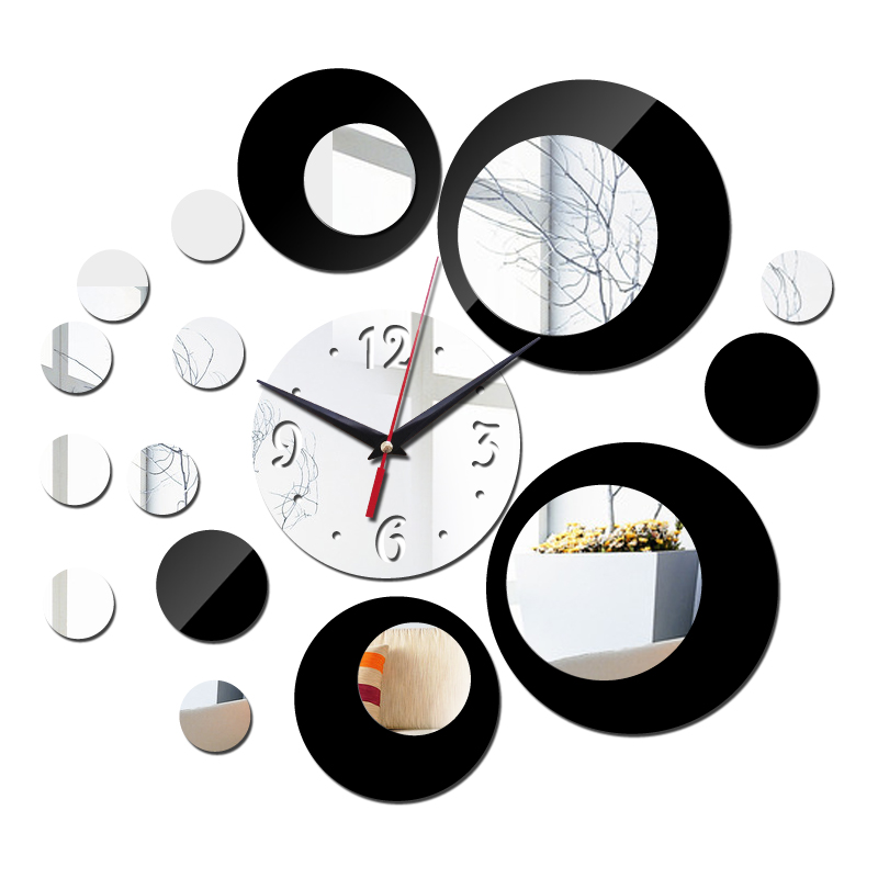 

3d Mirror wall clock Quartz watch home decoration clocks Acrylic reloj de pared new promotion Living Room