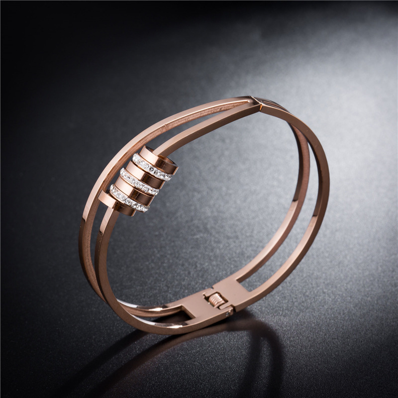 

female titanium steel fashion jewelry accessories bangle rose gold bracelet couples wristlet lovers jewel gifts women