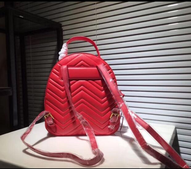 

wholesale backpack women famous backpacks leisure school bag fashion leather quilted mochila designer women bags Italy red bag, Multi-color
