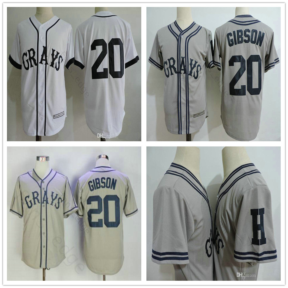 

Cheap Mens 20 Josh Gibson Grays Jersey The Movie Negro Leagues NLBM Homestead Grays Stitched film Baseball White Jerseys S-3XL, Brown