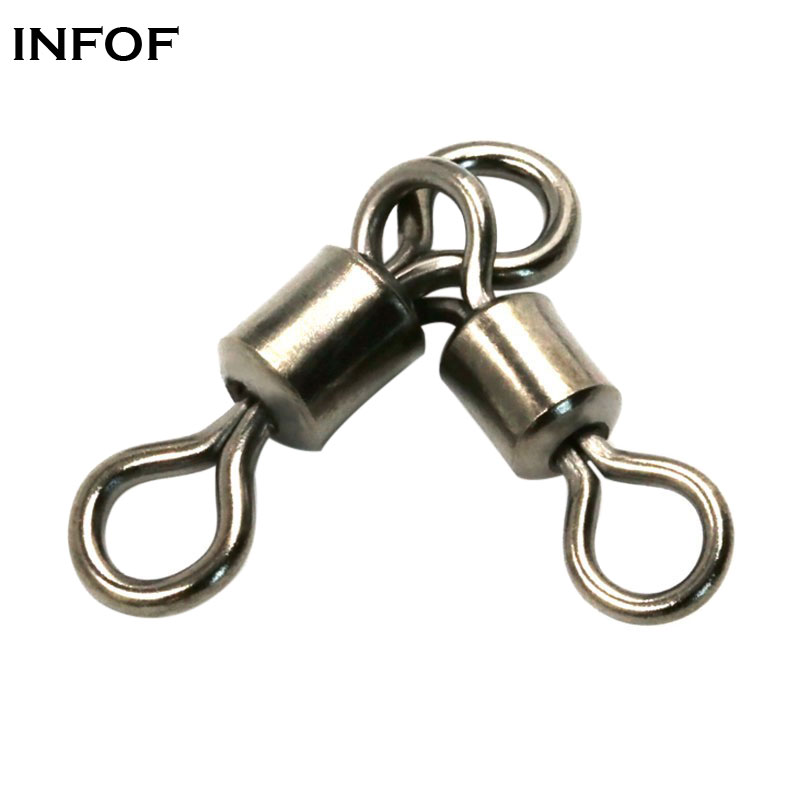 INFOF Brand 500pcs/lot F2008 Barrel Swivel Rolling Triangle Joint Rolling Swivels Fishing Connector Fishing Accessories-image-412721106