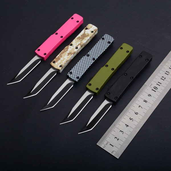 

Wholesale Mini Automatic Knife Stainless Steel Blade Tactical Folding Pocket Knife Aluminum Alloy Handle Outdoor Survival Knife Utility