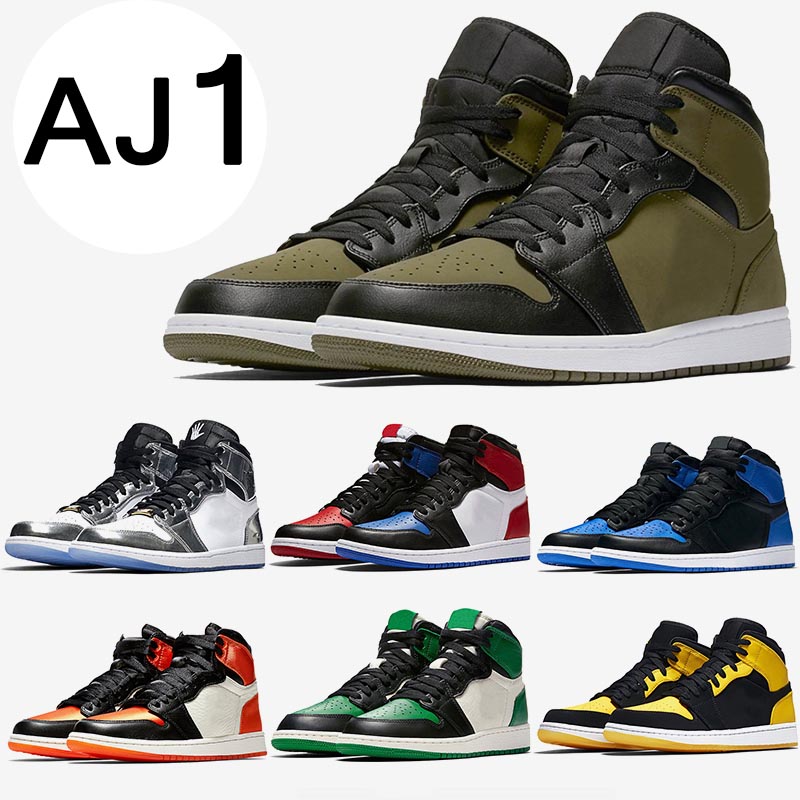 

Mens Basketball Shoes 1 High OG Game Royal Banned Shadow Bred Toe NRG UNC White Men 1s Shattered Backboard Silver Medal Trainers Sneakers, A6 satin shattered backboard with black