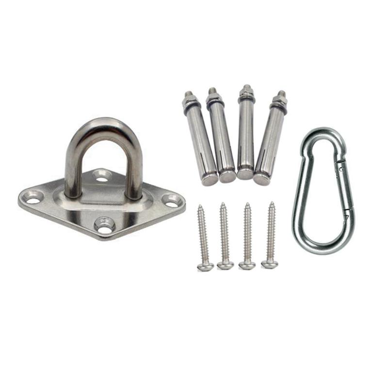 

Hammock Mount Base Stainless Steel Suspension Ceiling Hooks Trapeze Swing Gym Hangers For Hammock Yoga Hanging Chair Heavy Duty