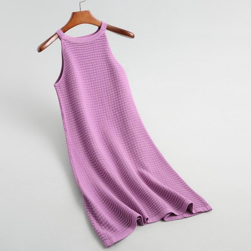 

2020 Knitting Sleeveless Strap Winter Women Long Pullovers Sweater Bodycon Dress Tricot Pull Femme, Black