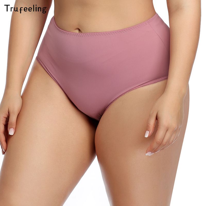 

Trufeeling Women's Panties High Waist Modal seamless Milk Silk Sexy Underwear Plus Size 6XL Women Underpanties Fits 50-110 Kg, P04black