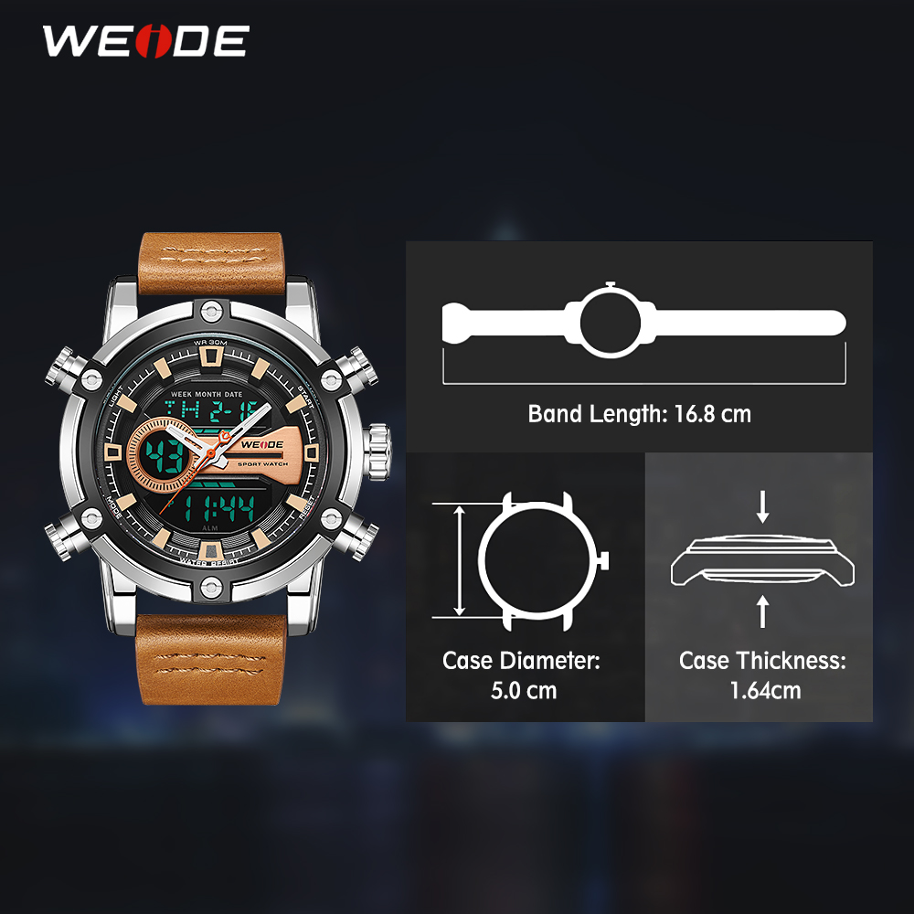 

cwp 2021 WEIDE Watch European Luxury Men Sports Business Quartz Movement Analogue LCD Digital Calendar Multiple Time, Multi-color