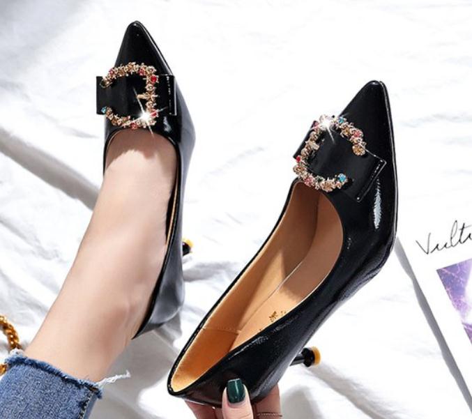 

2020 Women's shoes in Spring and Autumn with New style High heel fine heel pointed end@7118, Red