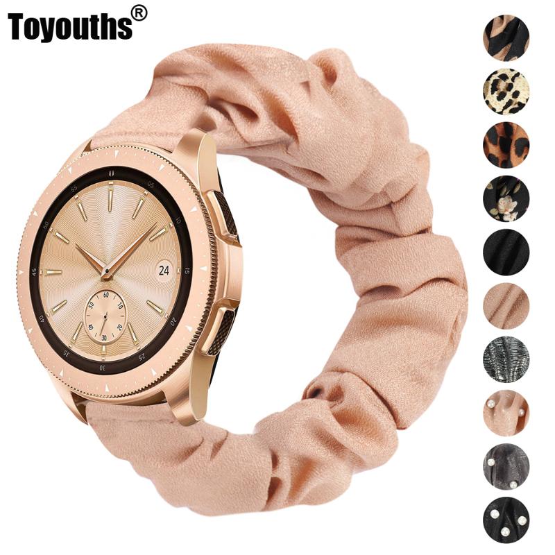 

Toyouths Printed Fabric Band for Samsung Galaxy Watch 42mm Active 40mm Women Leisure Elastic Strap 20mm for Active 2 40mm 44mm