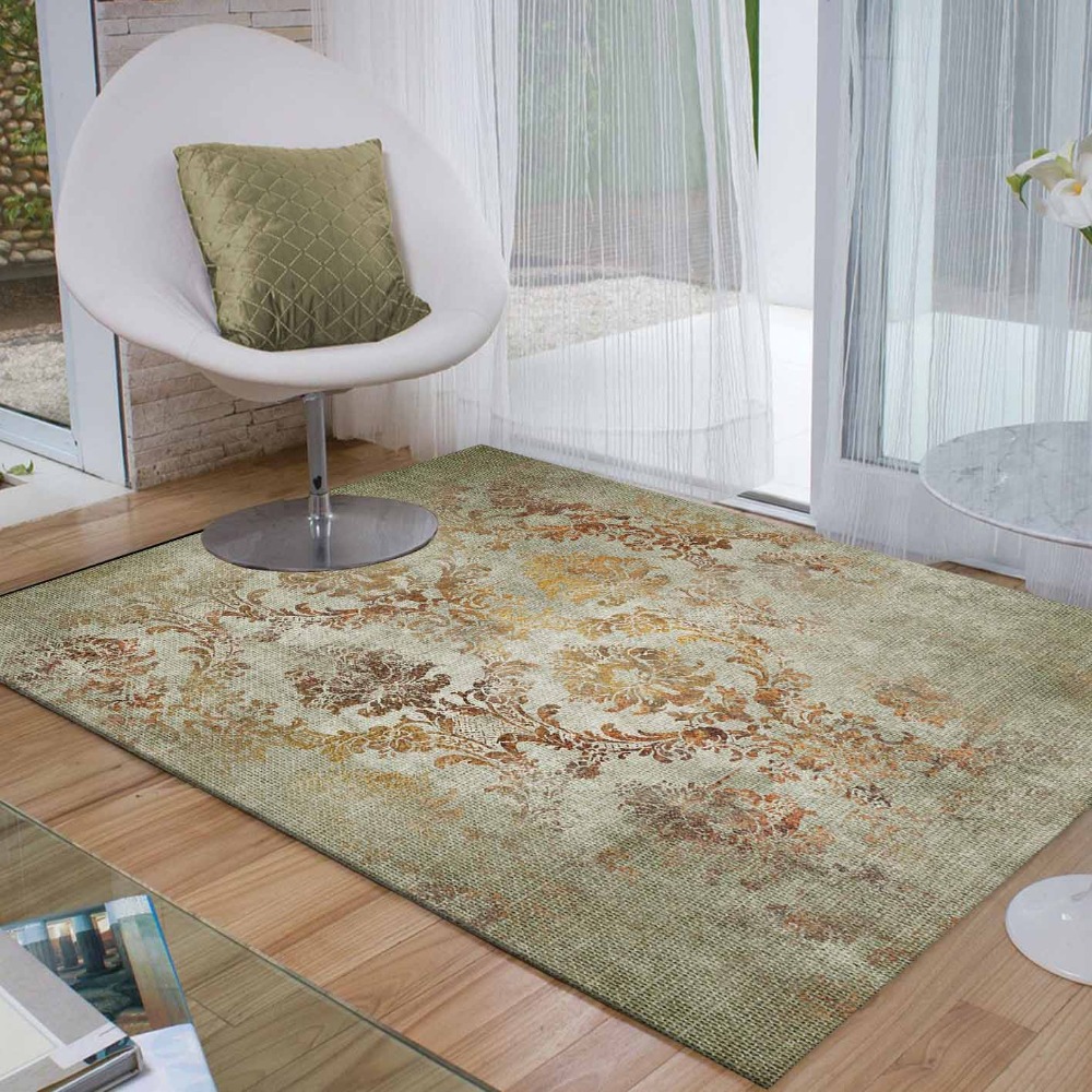 

Else Gray Green Yellow Floral Ethnic Flowers 3d Print Non Slip Microfiber Living Room Decorative Modern Washable Area Rug Mat, As pic