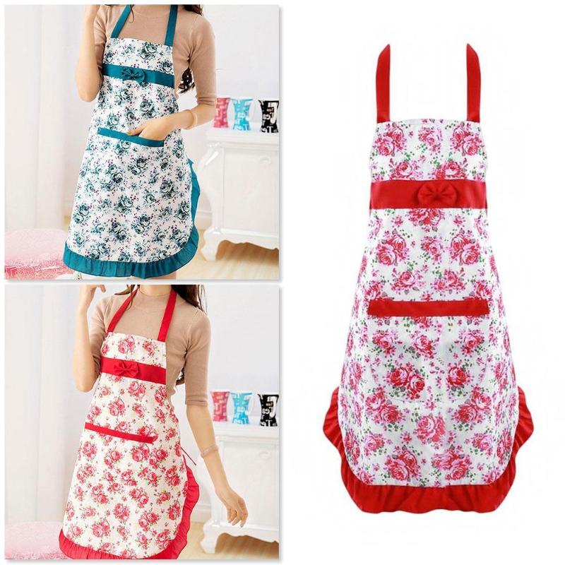 

Apron Korean Princess Female Fashion Floral Summer Antifouling Stylish And Special Thin Apron Practical Kitchen Z3M0